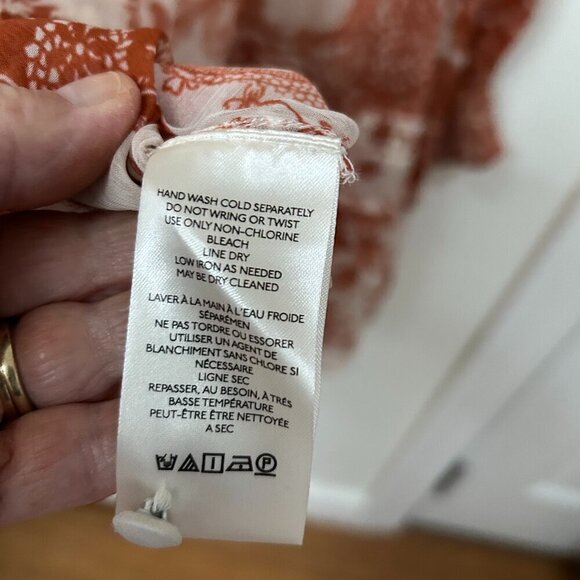 Anthropologie Midi Dress in Cream & Terracotta Color Size L - Picture 6 of 8